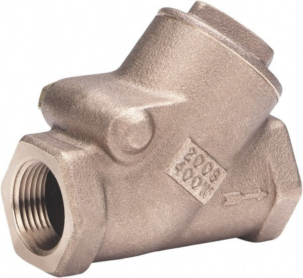 Milwaukee Valve - 1-1/2" Bronze Check Valve - Check Valve, Threaded (NPT), 400 WOG - Exact Tooling