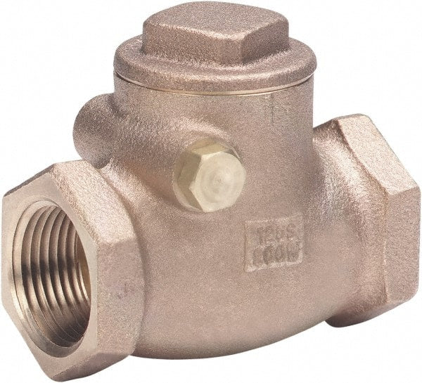 Milwaukee Valve - 3/8" Bronze Check Valve - Check Valve, Threaded (NPT), 200 WOG - Exact Tooling