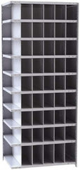Hallowell - 54 Bin Closed Industrial Bin Shelving - 36 Inch Overall Width x 24 Inch Overall Depth x 87 Inch Overall Height, Gray Metal Bins - Exact Tooling