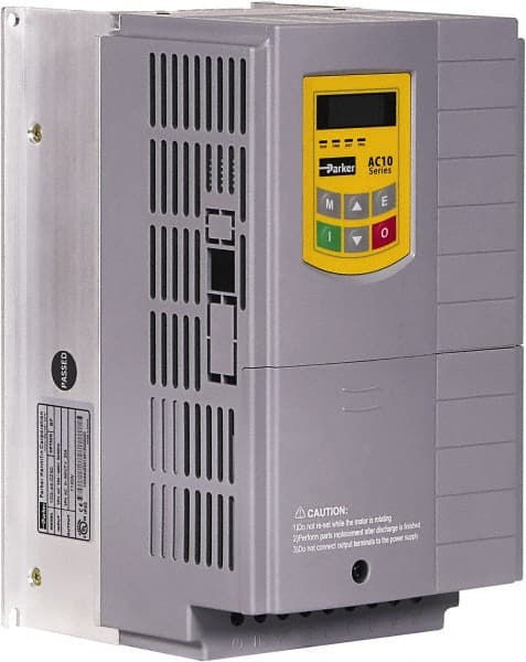 Parker - Three Phase, 460 Volt, 10 hp, Variable Frequency Drive - 6.14" Wide x 6.69" Deep x 10.43" High, IP20 - Exact Tooling