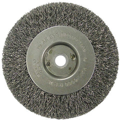 ‎Vortec Pro 4″ Crimped Wire Wheel, .014″ Steel Fill, Narrow Face, 1/2″-3/8″ Arbor Hole, Retail Pack - Exact Tooling