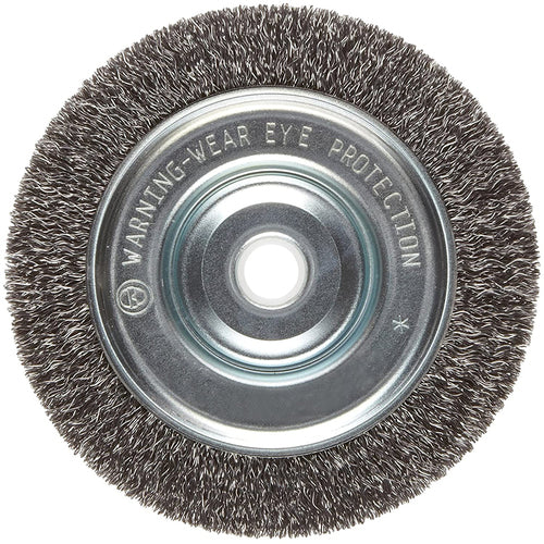 ‎Vortec Pro 5″ Crimped Wire Wheel, .006″ Steel Fill, Narrow Face, 5/8″-1/2″ Arbor Hole, Retail Pack - Exact Tooling