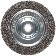 ‎Vortec Pro 5″ Crimped Wire Wheel, .006″ Steel Fill, Narrow Face, 5/8″-1/2″ Arbor Hole, Retail Pack - Exact Tooling