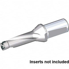 Kennametal - 2-1/8" Max Drill Depth, 3xD, 0.71" Diam, Indexable Insert Drill - 2 Inserts, 32mm Shank Diam, Whistle Notch Shank - Exact Tooling