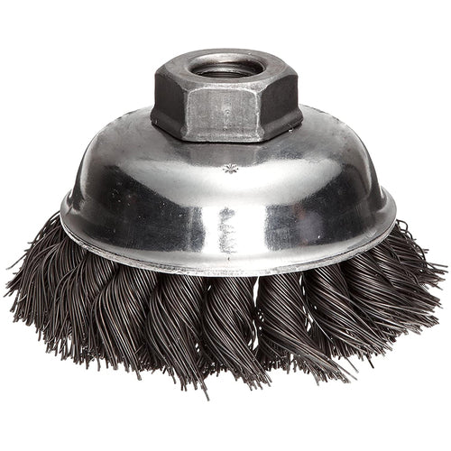 ‎Vortec Pro 3-1/2″ Knot Wire Cup Brush, .023, 5/8″ Arbor Hole, Retail Pack - Exact Tooling