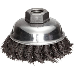 ‎Vortec Pro 3-1/2″ Crimped Wire Cup Brush, .014″ Steel Fill, 5/8″-11 UNC Nut, Retail Pack - Exact Tooling