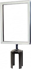 Tensator - 11-1/2" High x 11-1/2" Long x 7-1/2" Wide Barrier Sign Frame - Powder Coated Steel, Polished Chrome Finish, Polished Chrome, Use with Tensabarrier - Exact Tooling