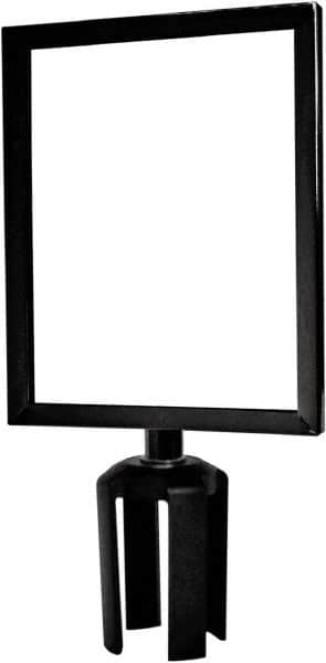 Tensator - 11-1/2" High x 11-1/2" Long x 9" Wide Barrier Sign Frame - Powder Coated Steel, Satin Black Finish, Satin Black, Use with Tensabarrier - Exact Tooling