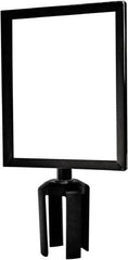 Tensator - 11-1/2" High x 11-1/2" Long x 9" Wide Barrier Sign Frame - Powder Coated Steel, Satin Black Finish, Satin Black, Use with Tensabarrier - Exact Tooling