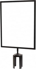 Tensator - 14-1/2" High x 14-1/2" Long x 11-1/2" Wide Barrier Sign Frame - Powder Coated Steel, Satin Black Finish, Satin Black, Use with Tensabarrier - Exact Tooling