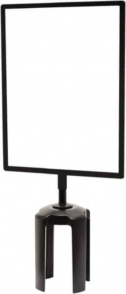 Tensator - 11-1/2" High x 11-1/2" Long x 7-1/2" Wide Barrier Sign Frame - Powder Coated Steel, Satin Black Finish, Satin Black, Use with Tensabarrier - Exact Tooling