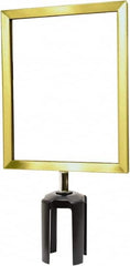 Tensator - 11-1/2" High x 11-1/2" Long x 9" Wide Barrier Sign Frame - Powder Coated Steel, Satin Brass Finish, Satin Brass, Use with Tensabarrier - Exact Tooling