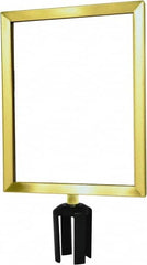Tensator - 14-1/2" High x 14-1/2" Long x 11-1/2" Wide Barrier Sign Frame - Powder Coated Steel, Satin Brass Finish, Satin Brass, Use with Tensabarrier - Exact Tooling