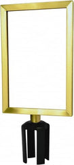 Tensator - 11-1/2" High x 11-1/2" Long x 7-1/2" Wide Barrier Sign Frame - Powder Coated Steel, Satin Brass Finish, Satin Brass, Use with Tensabarrier - Exact Tooling