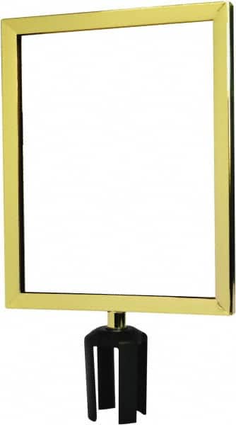 Tensator - 14-1/2" High x 14-1/2" Long x 11-1/2" Wide Barrier Sign Frame - Powder Coated Steel, Polished Brass Finish, Polished Brass, Use with Tensabarrier - Exact Tooling