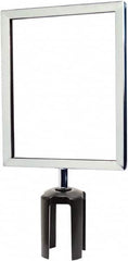 Tensator - 11-1/2" High x 11-1/2" Long x 9" Wide Barrier Sign Frame - Powder Coated Steel, Polished Chrome Finish, Polished Chrome, Use with Tensabarrier - Exact Tooling