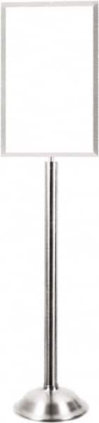 Tensator - 4-3/4' High, Satin Chrome Traffic Sign Holder - Steel, Compatible with 11" High x 14-1/4" Wide Signs, Silver - Exact Tooling