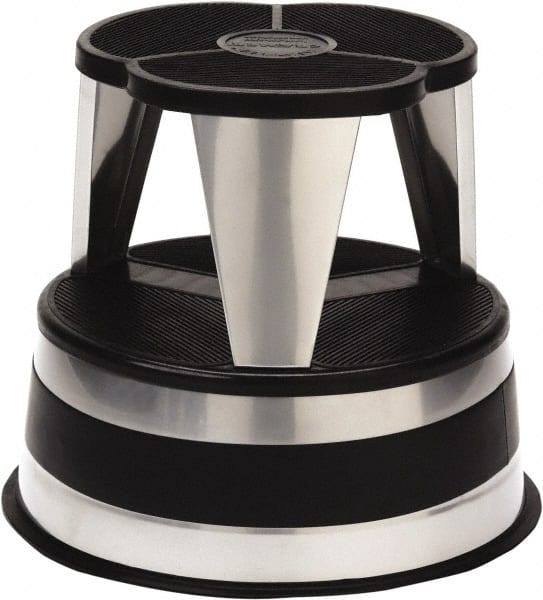 Cramer - 14-1/2" High, Silvertone Step Stool - Steel, 350 Lb Capacity, Type 1AA Industry Rating - Exact Tooling