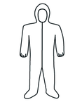 White SMMMS Coverall w/ Zipper Front, Hood, Boots & Elastic Wrists Large - Exact Tooling