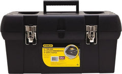 Stanley - Tool Box - 19-19/64" Wide x 9-5/8" Deep x 9-27/32" High, Plastic, Black - Exact Tooling