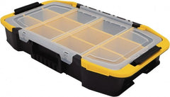 Stanley - 1 Compartment Tool Organizer - 11-1/2" Wide x 19-51/64" Deep x 11" High, Plastic, Black/Yellow with Clear - Exact Tooling