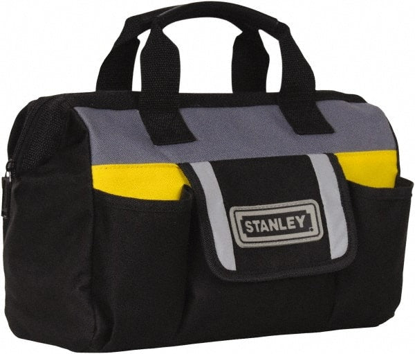 Stanley - Black & Yellow Polyester Tool Bag - 12" Wide x 5" Deep x 10" High - Exact Tooling