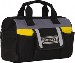 Stanley - Black & Yellow Polyester Tool Bag - 12" Wide x 5" Deep x 10" High - Exact Tooling