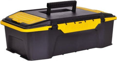 Stanley - 2 Compartment Tool Organizer - 19-7/8" Wide x 12-1/4" Deep x 6-5/8" High, Plastic, Black/Yellow - Exact Tooling