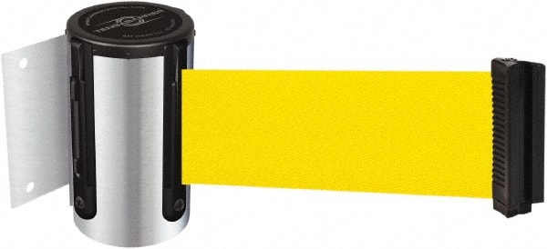 Tensator - 4-1/2" High x 7.5' Long x 2" Wide Wall Mount Barrier - Steel, Polished Chrome Finish, Chrome, Use with 898 Wall Receiver - Exact Tooling