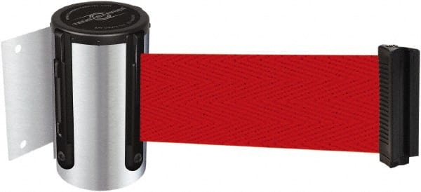 Tensator - 4-1/2" High x 7.5' Long x 2" Wide Wall Mount Barrier - Steel, Polished Chrome Finish, Chrome, Use with 898 Wall Receiver - Exact Tooling