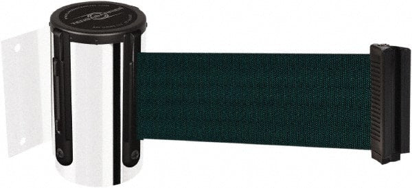 Tensator - 4-1/2" High x 7.5' Long x 2" Wide Wall Mount Barrier - Steel, Polished Chrome Finish, Chrome, Use with 898 Wall Receiver - Exact Tooling