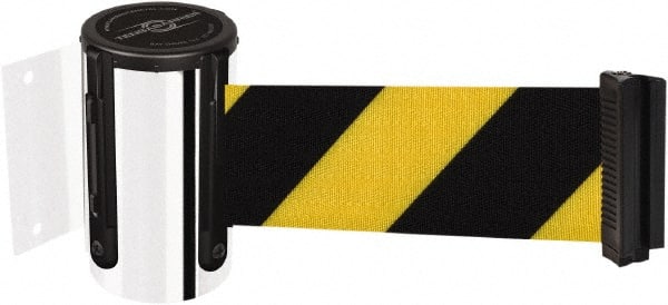 Tensator - 4-1/2" High x 7.5' Long x 2" Wide Wall Mount Barrier - Steel, Polished Chrome Finish, Chrome, Use with 898 Wall Receiver - Exact Tooling