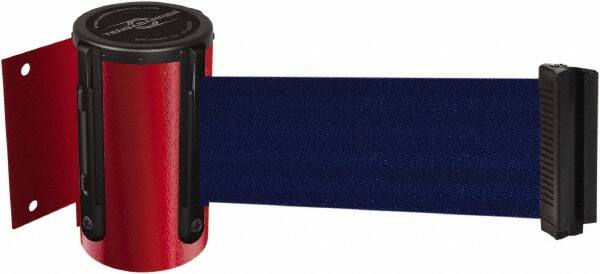 Tensator - 4-1/2" High x 7.5' Long x 2" Wide Wall Mount Barrier - Steel, Red Powdercoat Finish, Red, Use with 898 Wall Receiver - Exact Tooling