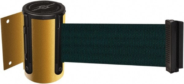 Tensator - 4-1/2" High x 13' Long x 2" Wide Wall Mount Barrier - Steel, Yellow Powdercoat Finish, Yellow, Use with 898 Wall Receiver - Exact Tooling