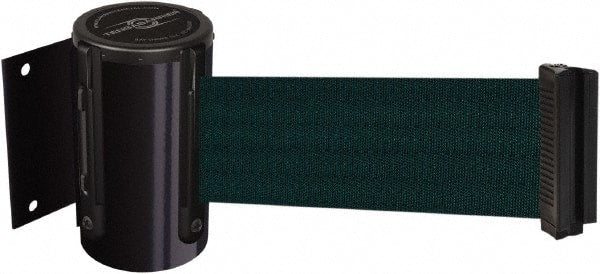 Tensator - 4-1/2" High x 13' Long x 2" Wide Wall Mount Barrier - Steel, Black Powdercoat Finish, Black, Use with 898 Wall Receiver - Exact Tooling