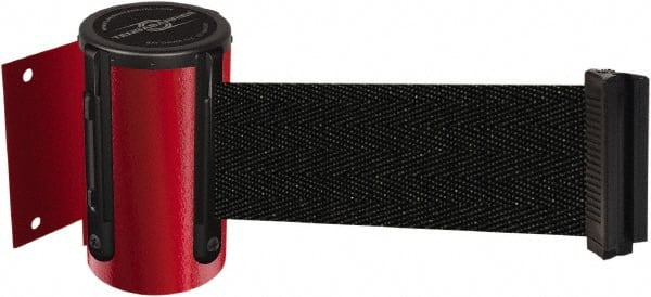 Tensator - 4-1/2" High x 13' Long x 2" Wide Wall Mount Barrier - Steel, Red Powdercoat Finish, Red, Use with 898 Wall Receiver - Exact Tooling