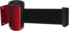 Tensator - 4-1/2" High x 13' Long x 2" Wide Wall Mount Barrier - Steel, Red Powdercoat Finish, Red, Use with 898 Wall Receiver - Exact Tooling