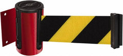 Tensator - 4-1/2" High x 13' Long x 2" Wide Wall Mount Barrier - Steel, Red Powdercoat Finish, Red, Use with 898 Wall Receiver - Exact Tooling