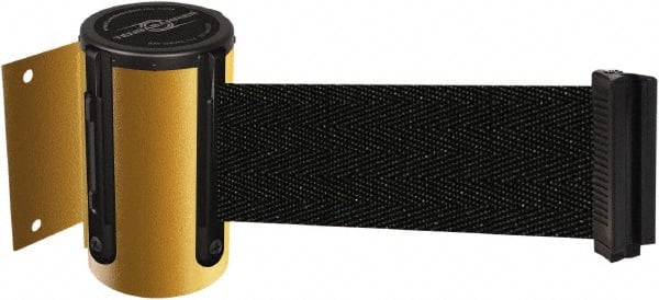 Tensator - 4-1/2" High x 13' Long x 2" Wide Wall Mount Barrier - Steel, Black Powdercoat Finish, Black, Use with 898 Wall Receiver - Exact Tooling