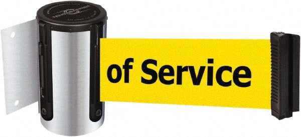 Tensator - 4-1/2" High x 13' Long x 2" Wide Wall Mount Barrier - Steel, Polished Chrome Finish, Chrome, Use with 898 Wall Receiver - Exact Tooling