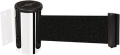 Tensator - 4-1/2" High x 13' Long x 2" Wide Wall Mount Barrier - Steel, Polished Chrome Finish, Chrome, Use with 898 Wall Receiver - Exact Tooling
