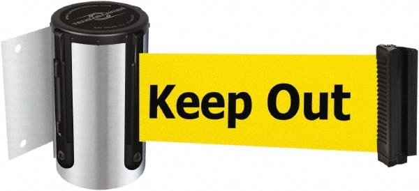 Tensator - 4-1/2" High x 13' Long x 2" Wide Wall Mount Barrier - Steel, Polished Chrome Finish, Chrome, Use with 898 Wall Receiver - Exact Tooling