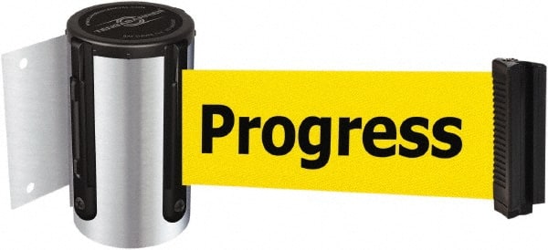 Tensator - 4-1/2" High x 13' Long x 2" Wide Wall Mount Barrier - Steel, Polished Chrome Finish, Chrome, Use with 898 Wall Receiver - Exact Tooling