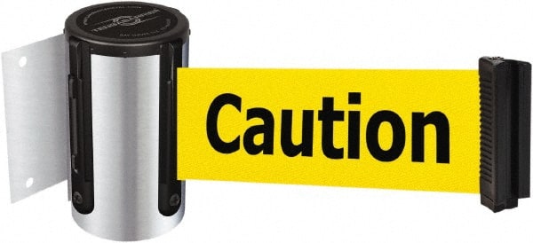 Tensator - 4-1/2" High x 13' Long x 2" Wide Wall Mount Barrier - Steel, Polished Chrome Finish, Chrome, Use with 898 Wall Receiver - Exact Tooling