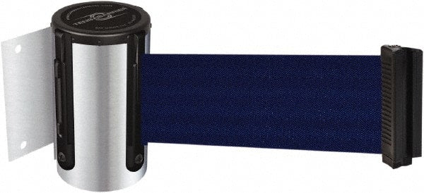 Tensator - 4-1/2" High x 13' Long x 2" Wide Wall Mount Barrier - Steel, Polished Chrome Finish, Chrome, Use with 898 Wall Receiver - Exact Tooling