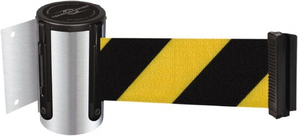 Tensator - 4-1/2" High x 13' Long x 2" Wide Wall Mount Barrier - Steel, Polished Chrome Finish, Chrome, Use with 898 Wall Receiver - Exact Tooling