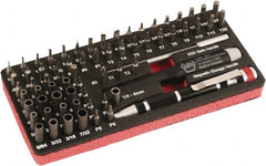 Wiha - 68 Piece, 4mm Drive Screwdriver Micro Bit Set - #000 to #2 Phillips, T1 to T20 Torx, 0.8, 1.2, 1.5, 1.8, 2, 2.5, 3, 3.5 & 4mm Slotted - Exact Tooling