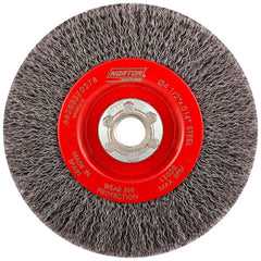Norton - 4-1/2" OD, 5/8-11 Arbor Hole, Crimped Carbon Wheel Brush - Exact Tooling
