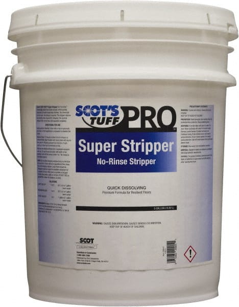 Scot's Tuff - 5 Gal Pail Stripper - Use on Vinyl, Terrazzo, Marble, Quarry Tile - Exact Tooling