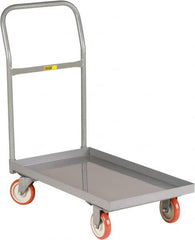 Little Giant - 1,200 Lb Capacity Steel Platform Truck - Steel Deck, 24" OAW, 60" Platform Length x 7-1/2" Platform Height, Polyurethane Casters - Exact Tooling
